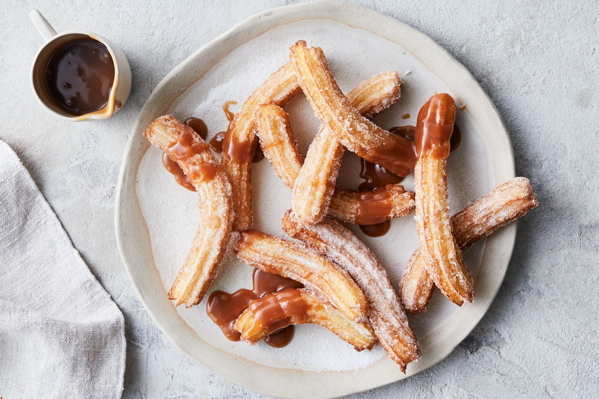 Mini Churros with Burnt Caramel Sauce