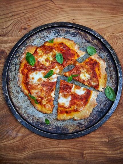 Gluten Free Pizza with Homemade Tomato Sauce